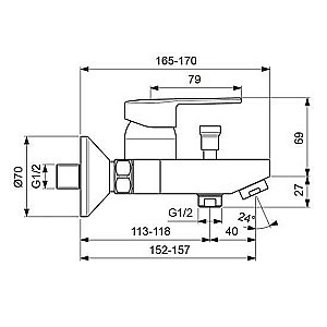 Смеситель для ванны Vidima Logik BA279AA купить в интернет-магазине сантехники Sanbest