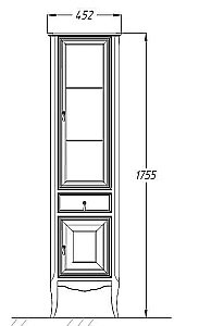 Пенал Опадирис Лоренцо 45 светлый орех для ванной в интернет-магазине сантехники Sanbest