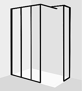 Душевое ограждение Jacob Delafon Nouvelle Vague 90 боковая стенка 30 прозрачное/черный купить в интернет-магазине Sanbest