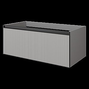 Тумба с раковиной Armadi Art QUATRO 1 100 FUGA с подсветкой, LUNA/профиль ANTHRACITE для ванной в интернет-магазине Sanbest