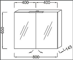 Зеркальный шкаф Jacob Delafon ODEON UP EB796RU-E10 80 квебекский дуб купить в интернет-магазине сантехники Sanbest
