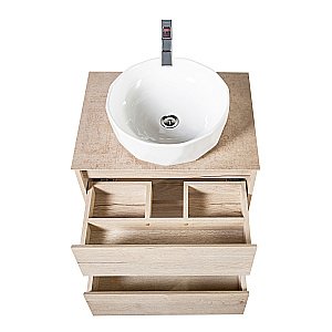 Тумба с раковиной и столешницей BelBagno KRAFT 60 Rovere Galifax Bianco для ванной в интернет-магазине Sanbest