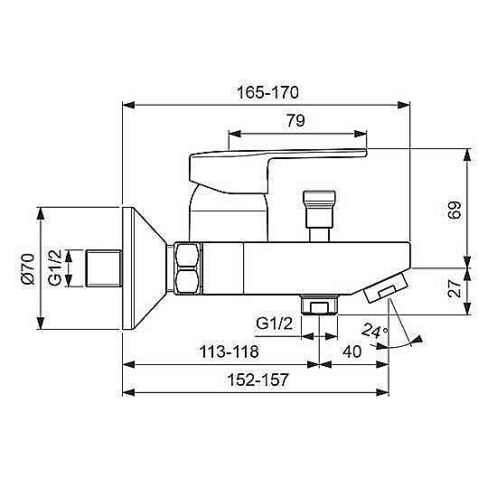 Смеситель для ванны Vidima Logik BA279AA купить в интернет-магазине сантехники Sanbest