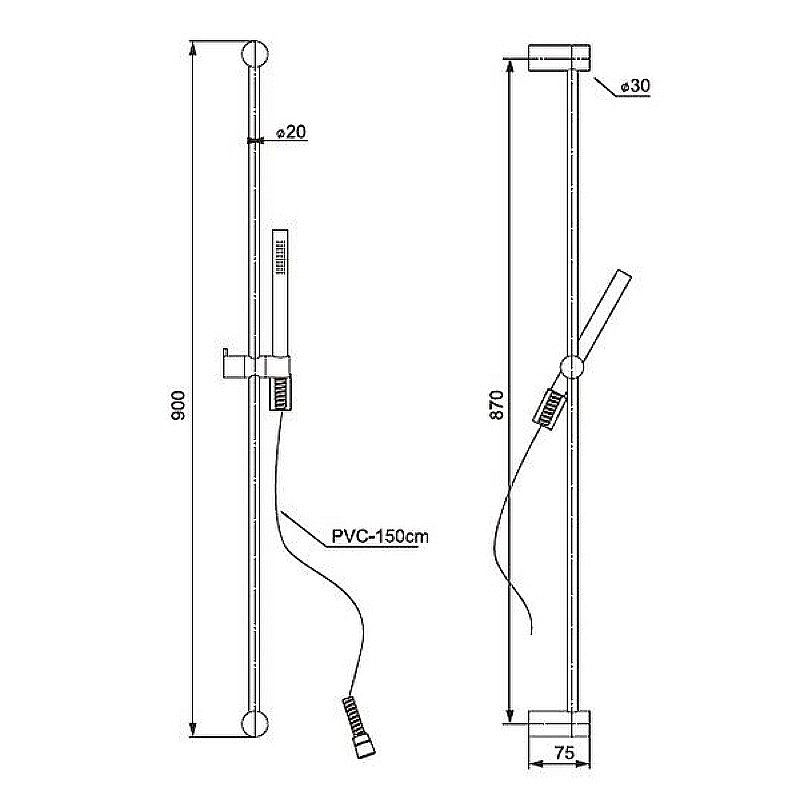 Душевой гарнитур PAINI Ancona ANCR121L9 черный/карбон купить в интернет-магазине сантехники Sanbest