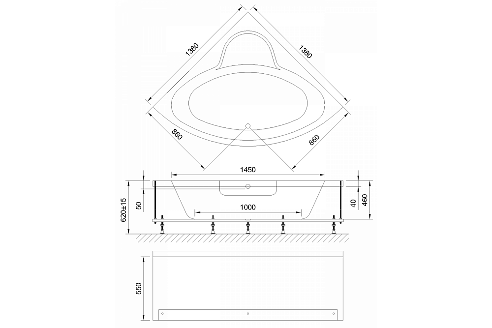 Гидромассажная ванна Royal Bath Fanke Comfort 140x140 купить в интернет-магазине Sanbest