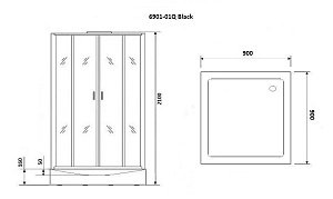 Душевая кабина Niagara Premium NG- 6901-01Q BLACK 90x90 купить в интернет-магазине Sanbest