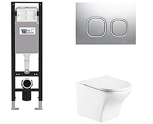 Унитаз с инсталляцией WeltWasser AMBERG 350 + ODENBACH 004 GL-WT + AMBERG RD-MT CR белый/кнопка матовый хром купить в интернет-магазине Sanbest