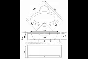 Акриловая ванна Royal Bath Fanke Comfort RB581200CO 140x140 белая с гидромассажем купить в интернет-магазине Sanbest