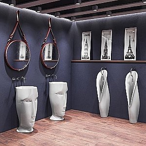 Раковина напольная Kerasan Artwork Moloco 45 474031 черная матовая купить в интернет-магазине Sanbest