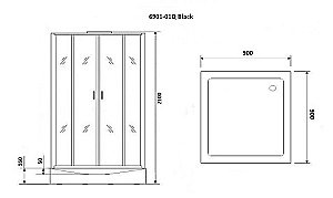 Душевая кабина Niagara Premium NG- 6901-01Q BLACK 90x90 купить в интернет-магазине Sanbest