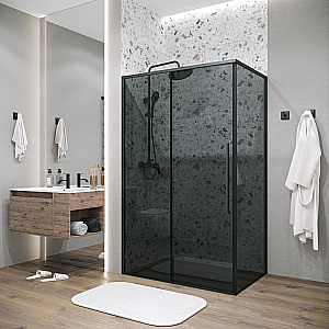 Душевой уголок Grossman Galaxy 100х100 120.K33.01.1010.21.10 стекло тонированное/профиль черный матовый купить в интернет-магазине Sanbest