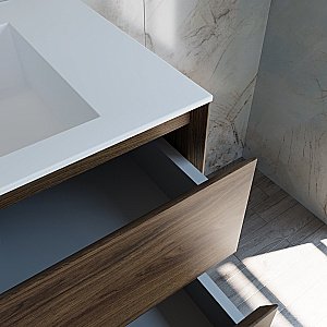 Тумба с раковиной Vincea Luka 80 VMC-2L800CO/VCB-13800W тёмный дуб/раковина белая для ванной в интернет-магазине Sanbest