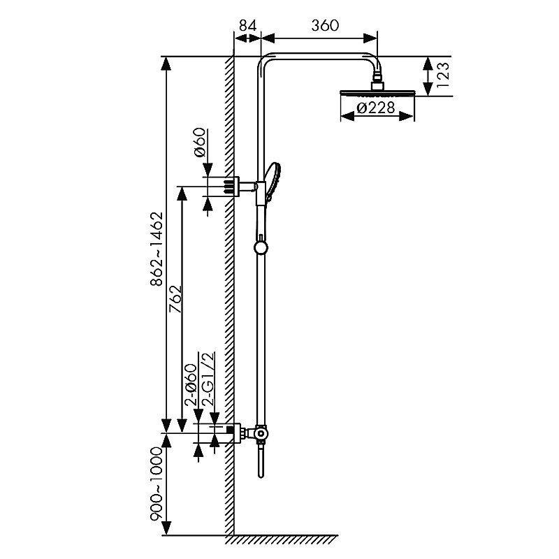 Душевая система Kaiser Cezar 06177-2 черная купить в интернет-магазине сантехники Sanbest