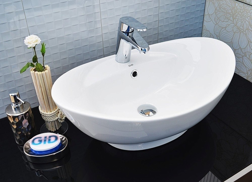 Раковина накладная Gid Lago 59 N9018 51107 белая купить в интернет-магазине Sanbest