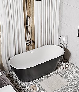 Ванна акриловая Grossman Forta GR-1503MB 170х75 белая, черная матовая купить в интернет-магазине Sanbest