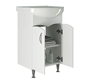 Тумба с раковиной MIXLINE ФОРМАТ 52 белая для ванной в интернет-магазине Sanbest