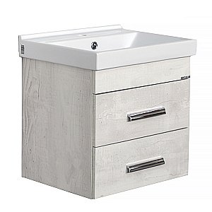 Тумба с раковиной Comforty Никосия-50П 00-00017091 дуб белый для ванной в интернет-магазине Sanbest