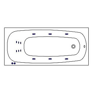 Ванна с гидромассажем WhiteCross LAYLA LINE 180x80 белая/бронза купить в интернет-магазине Sanbest