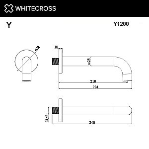 Излив для ванны WhiteCross Y Y1200NIB брашированный никель купить в интернет-магазине сантехники Sanbest