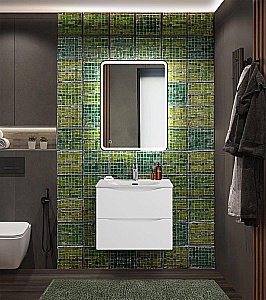 Тумба с раковиной BelBagno MARINO-CER-N-600-2C-SO-BO-P Bianco Opaco для ванной в интернет-магазине Sanbest