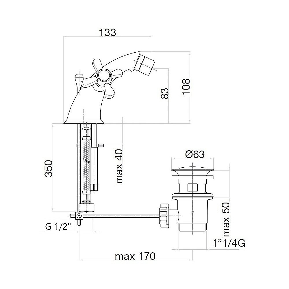 Смеситель для биде Webert Armony AM710102060 медь купить в интернет-магазине сантехники Sanbest