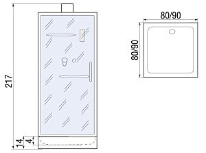 Душевая кабина River Moero 80x83 без крыши купить в интернет-магазине Sanbest