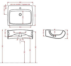 Раковина подвесная Artceram HI-LINE 65х50 HIL004 01 00 купить в интернет-магазине Sanbest