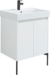 Тумба с раковиной Aquanet Nova Lite 298847 60 белый глянец для ванной в интернет-магазине Sanbest