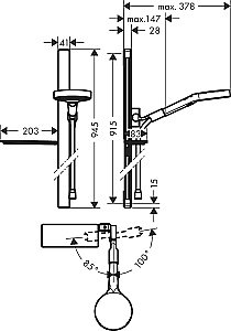 Душевая гарнитура Hansgrohe Rainfinity 130 3jet 27671000 купить в интернет-магазине сантехники Sanbest