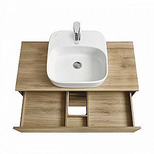 Тумба со столешницей Акватон Либерти 100 дуб эльвезия для ванной в интернет-магазине Sanbest