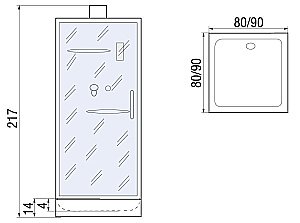 Душевая кабина River Moero 80x83 без крыши купить в интернет-магазине Sanbest