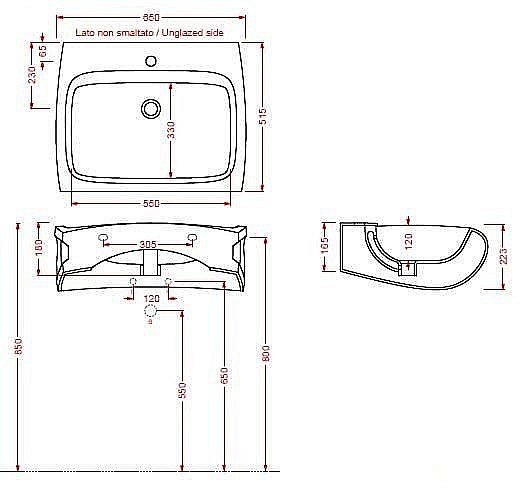 Раковина подвесная Artceram Hi-Line 65 HIL004 01 00 белая купить в интернет-магазине Sanbest