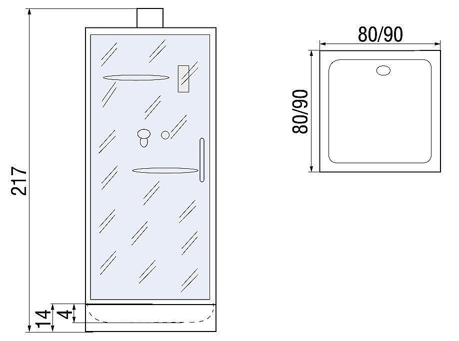 Душевая кабина River Moero 80x83 без крыши купить в интернет-магазине Sanbest