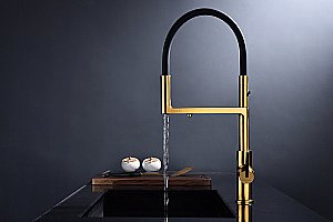 Смеситель для кухни Paulmark Tornado To213402-BG брашированное золото купить в интернет-магазине сантехники Sanbest
