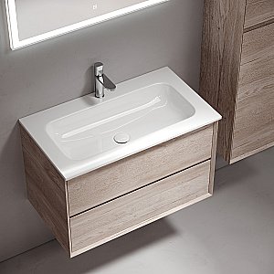 Тумба с раковиной Sancos Marmi 2.0 MR2.080EG дуб галифакс натуральный для ванной в интернет-магазине Sanbest