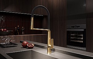 Смеситель для кухни Vincea VKF-118BG брашированное золото купить в интернет-магазине сантехники Sanbest