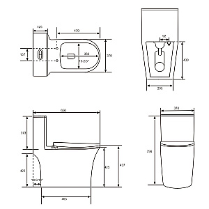 Унитаз моноблок Grossman Thin Rim GR-5607SQ белый глянцевый, с крышкой микролифт, слив-торнадо купить в интернет-магазине Sanbest