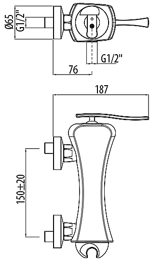 Смеситель для душа Gattoni Icarus 4325/43C0 купить в интернет-магазине сантехники Sanbest