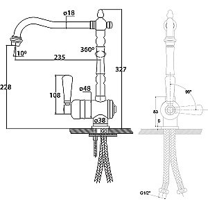 Смеситель для кухни Kaiser Vincent 31066-3 купить в интернет-магазине сантехники Sanbest