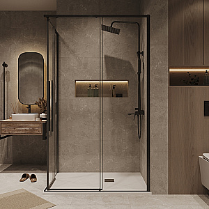 Душевой уголок Grossman Galaxy 90х80 300.K33.01.9080.42.00 стекло прозрачное/профиль графит сатин купить в интернет-магазине Sanbest