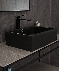 Раковина накладная Gid Geometrico 50 N9129bg 53381 черная графит купить в интернет-магазине Sanbest