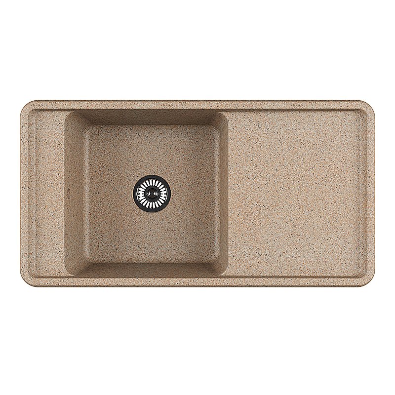 Мойка кухонная Акватон Беллис 97 песочная купить в интернет-магазине сантехники Sanbest