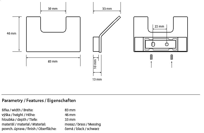 Крючок Bemeta Nero 135106030 купить в интернет-магазине сантехники Sanbest