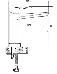 Смеситель для раковины Cersanit NATURE 63063 купить в интернет-магазине сантехники Sanbest