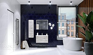 Зеркальный шкаф Roca Ronda ZRU9303009 80 белый матовый/бетон купить в интернет-магазине сантехники Sanbest