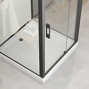 Душевая кабина Niagara Standart ST100/15Q/BL/BK 100х100 без крыши, профиль черный матовый/стекло прозрачное купить в интернет-магазине Sanbest