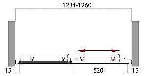 Душевая дверь BelBagno UNO-BF-1-125-P-Cr 125 стекло рифленое/профиль хром купить в интернет-магазине Sanbest