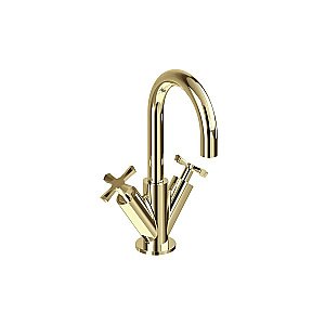 Смеситель для раковины Burlington Riviera RIV8 GOLD золото купить в интернет-магазине сантехники Sanbest