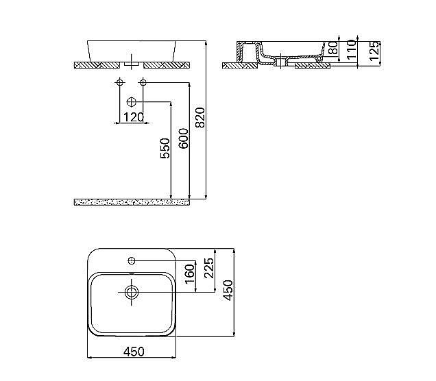 Накладная раковина CREAVIT Loop 45 LP046-00CB00E-0000 белая купить в интернет-магазине Sanbest
