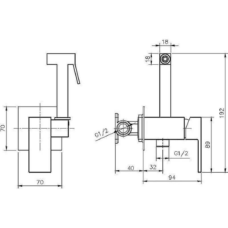 Гигиенический душ Rush Thira TR3635-99Black купить в интернет-магазине сантехники Sanbest